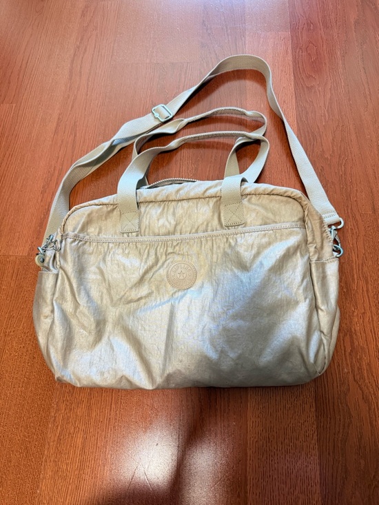 Kipling Handbags - Kipling Metallic Beige Crossbody/Shoulder Diaper Bag